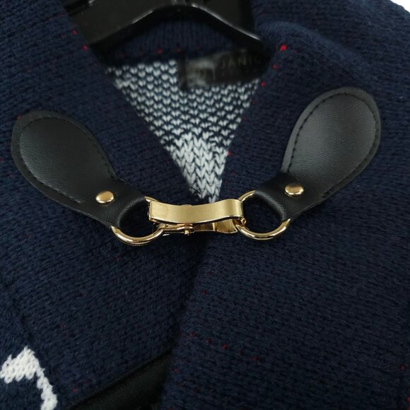 Janice Apparel Open Front Knit Cardigan Poncho ONE SIZE American Flag Pattern - Picture 6 of 16